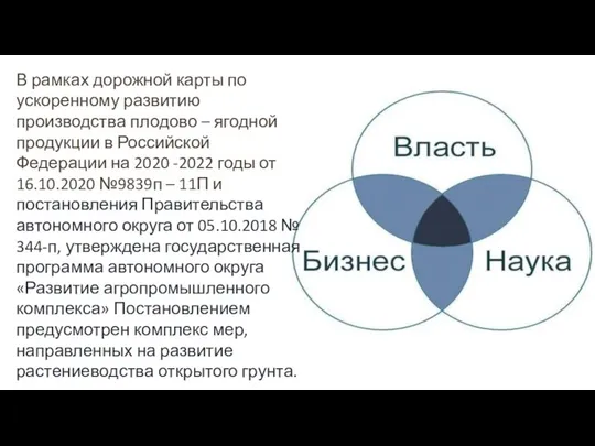 В рамках дорожной карты по ускоренному развитию производства плодово – ягодной продукции