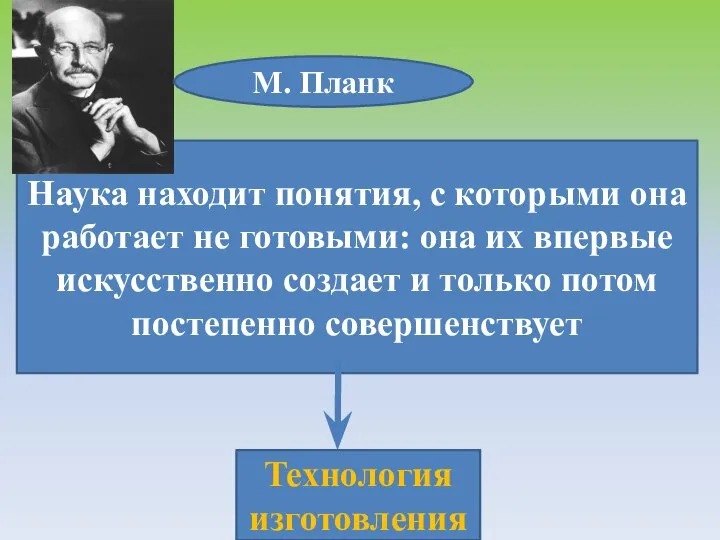 Наука находит понятия, с которыми она работает не готовыми: она их впервые