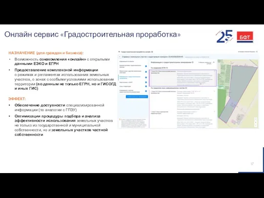 Онлайн сервис «Градостроительная проработка» НАЗНАЧЕНИЕ (для граждан и бизнеса): Возможность ознакомления «онлайн»