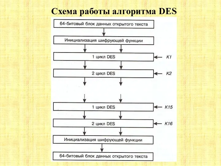 Схема работы алгоритма DES