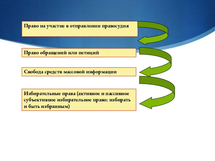 Свобода средств массовой информации Право на участие в отправлении правосудия Избирательные права