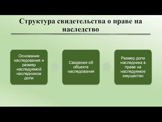 Структура свидетельства о праве на наследство