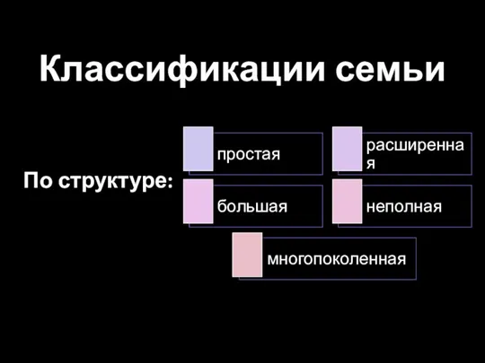 Классификации семьи По структуре: