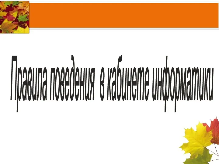 Правила поведения в кабинете информатики