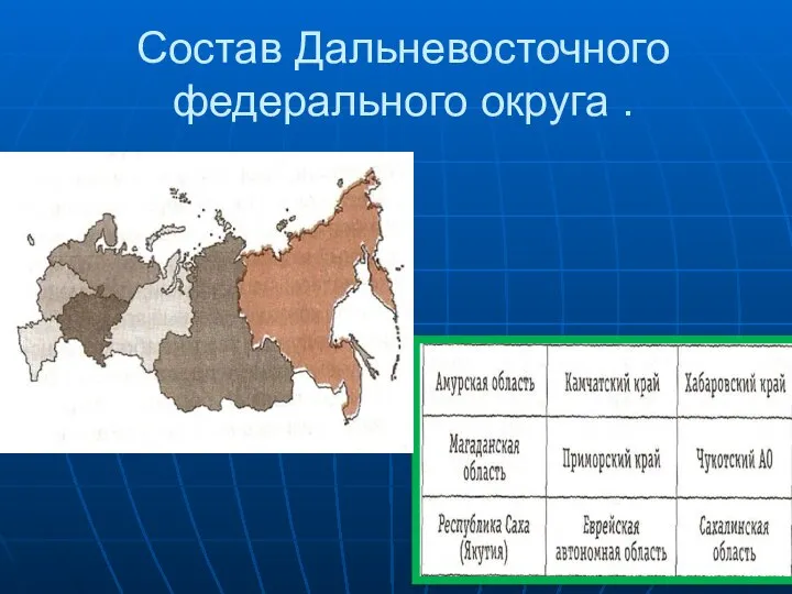 Состав Дальневосточного федерального округа .