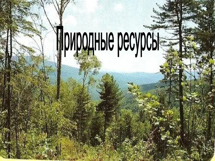 Природа Природные ресурсы