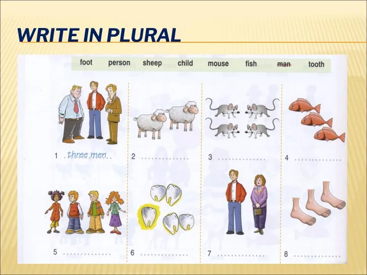 WRITE IN PLURAL