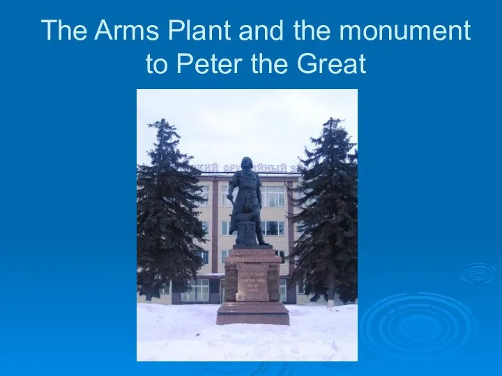 The Arms Plant and the monument to Peter the Great