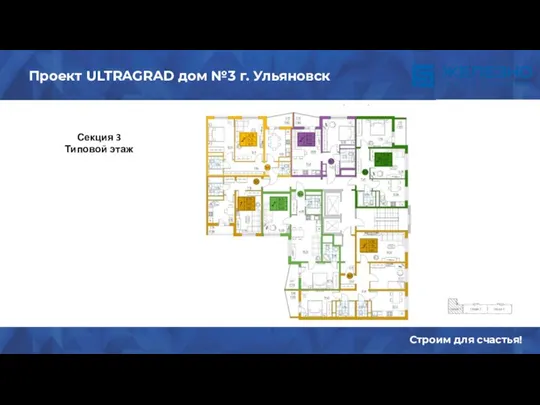 Содержание Строим для счастья! Проект ULTRAGRAD дом №3 г. Ульяновск Секция 3 Типовой этаж