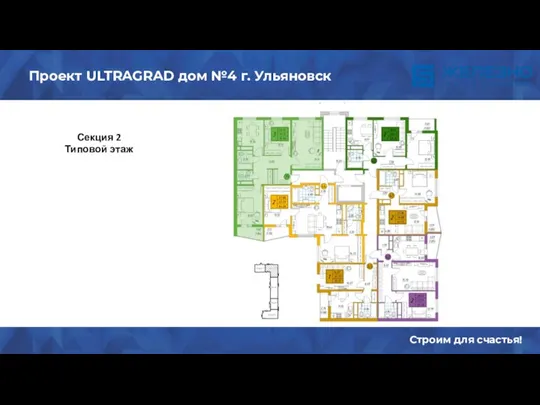 Содержание Строим для счастья! Проект ULTRAGRAD дом №4 г. Ульяновск Секция 2 Типовой этаж