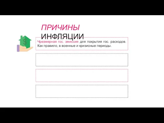 ПРИЧИНЫ ИНФЛЯЦИИ Чрезмерная гос. эмиссия для покрытия гос. расходов. Как правило, в военные и кризисные периоды.