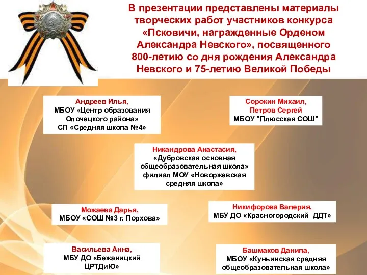 Швыдченко Сергей, МБОУ «Новосельская СОШ» структурное подразделение-отделение «Лудонская ООШ» Струго-Красненского района В