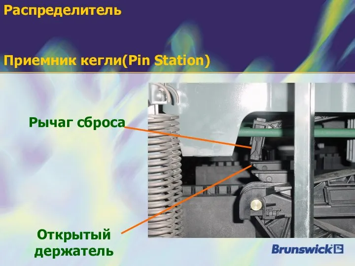 Распределитель Приемник кегли(Pin Station) Рычаг сброса Открытый держатель