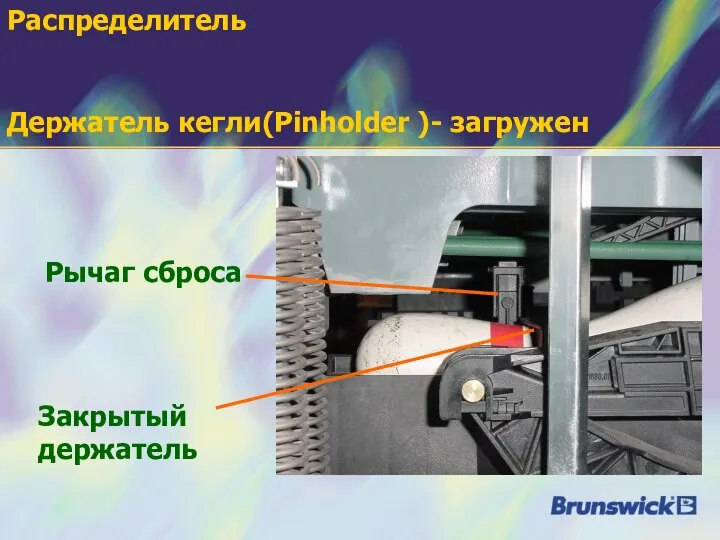 Распределитель Держатель кегли(Pinholder )- загружен Рычаг сброса Закрытый держатель