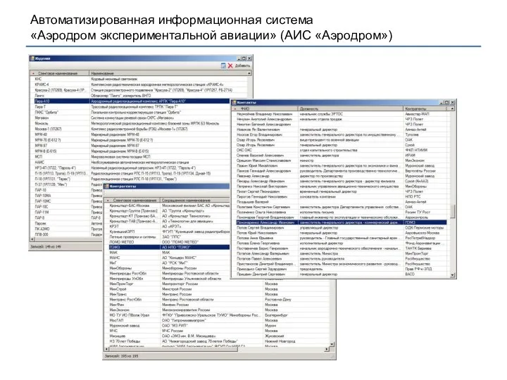 Автоматизированная информационная система «Аэродром экспериментальной авиации» (АИС «Аэродром»)