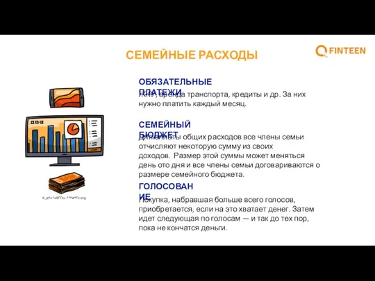 СЕМЕЙНЫЕ РАСХОДЫ ЖКУ, аренда транспорта, кредиты и др. За них нужно платить