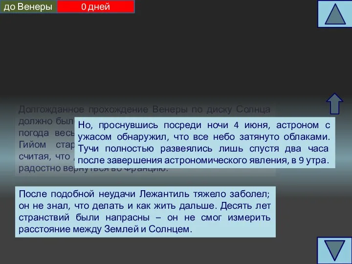 Долгожданное прохождение Венеры по диску Солнца должно было случиться 4 июня 1769