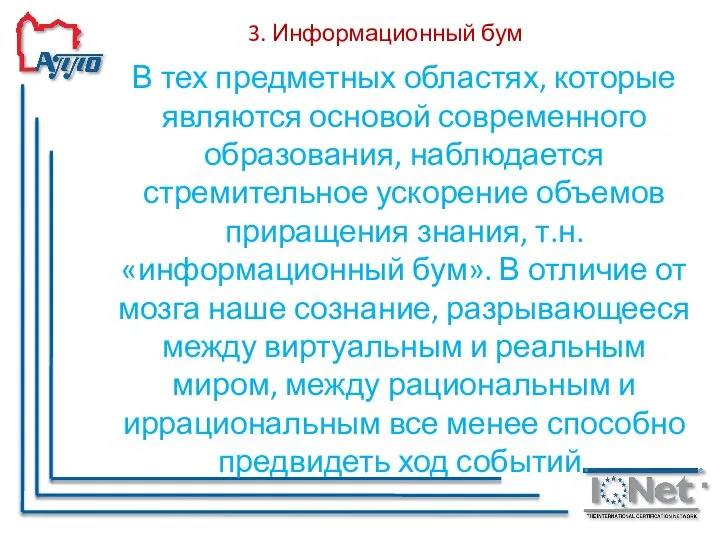 3. Информационный бум В тех предметных областях, которые являются основой современного образования,