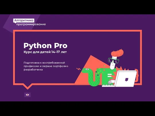 Подготовка к востребованной профессии и первое портфолио разработчика Python Pro Курс для детей 14–17 лет