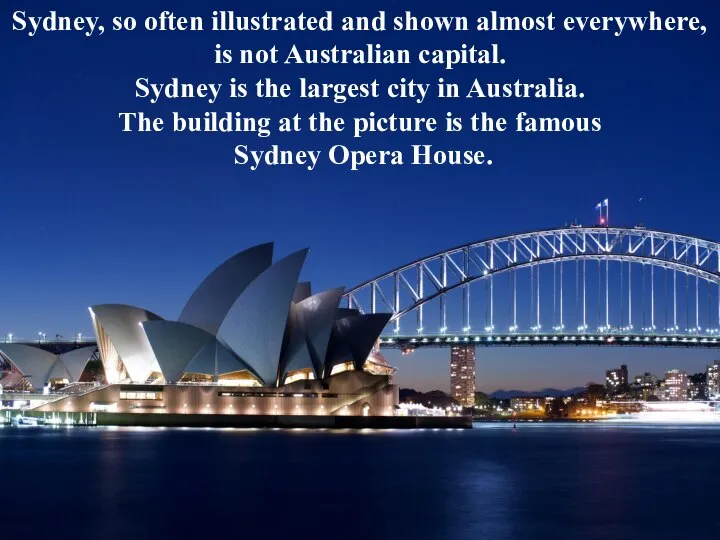 Sydney, so often illustrated and shown almost everywhere, is not Australian capital.