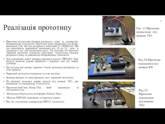 Реалізація прототипу Прототип підсистеми безпеки розумного дому за допомогою безпровідних технологій. Прототип