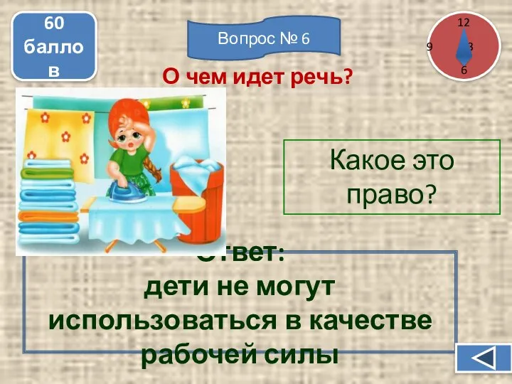 Какое это право? 60 баллов Ответ: дети не могут использоваться в качестве