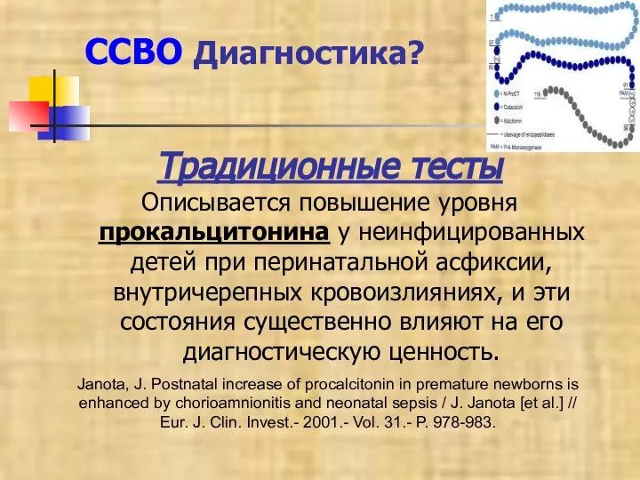 ССВО Диагностика? Традиционные тесты Описывается повышение уровня прокальцитонина у неинфицированных детей при