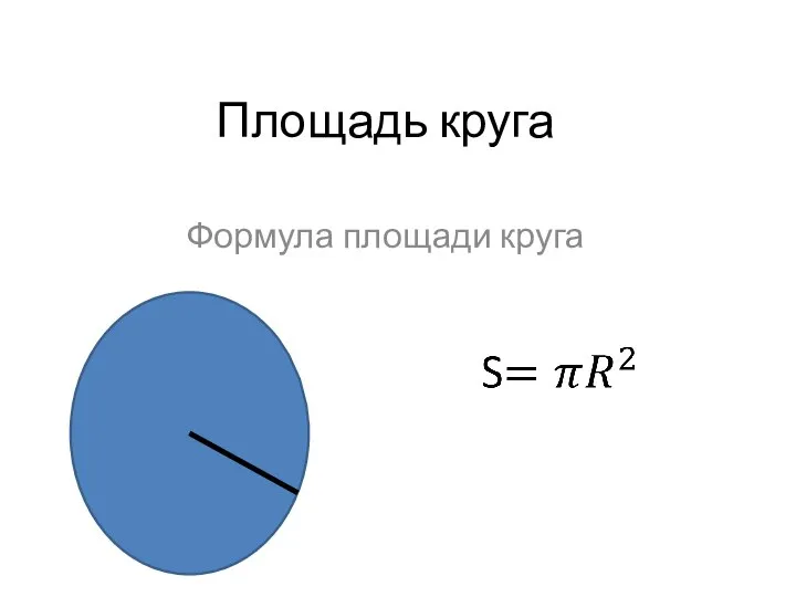 Площадь круга Формула площади круга