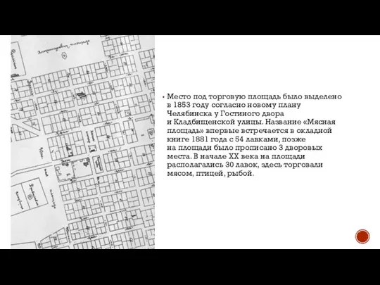 Место под торговую площадь было выделено в 1853 году согласно новому плану