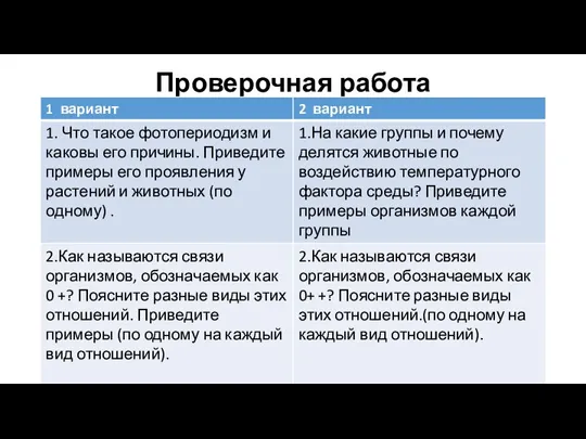 Проверочная работа