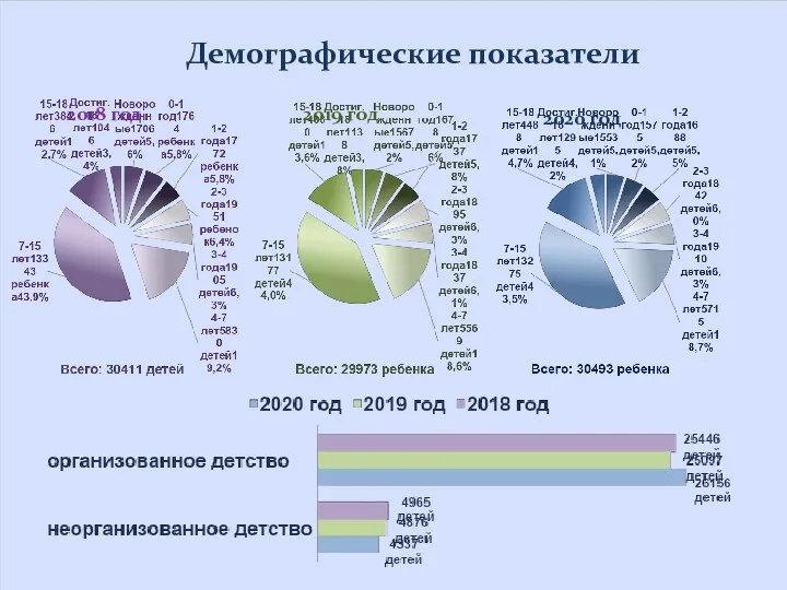 2018 год 2019 год Демографические показатели 2020 год