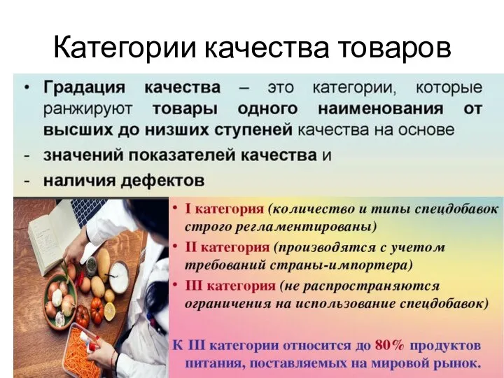 Категории качества товаров