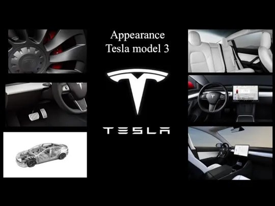 Appearance Tesla model 3