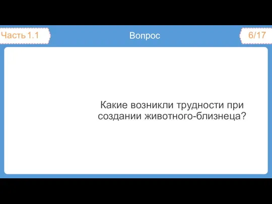 Какие возникли трудности при создании животного-близнеца?