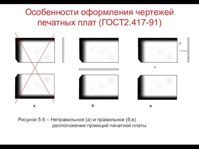 Особенности оформления чертежей печатных плат (ГОСТ2.417-91) . Рисунок 5.6 – Неправильное (а)