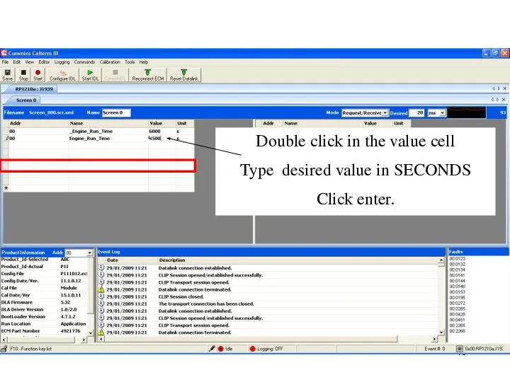 Double click in the value cell Type desired value in SECONDS Click enter.