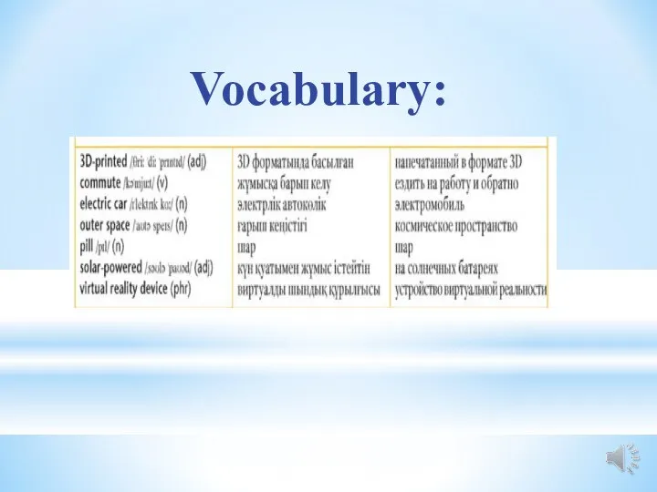 Vocabulary: