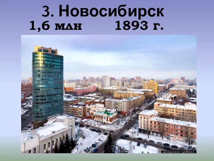3. Новосибирск 1,6 млн 1893 г.