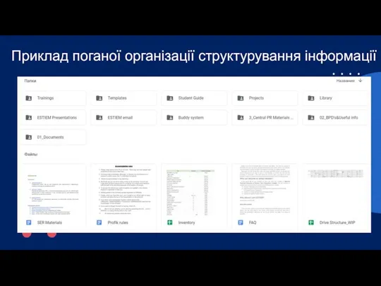 Приклад поганої організації структурування інформації