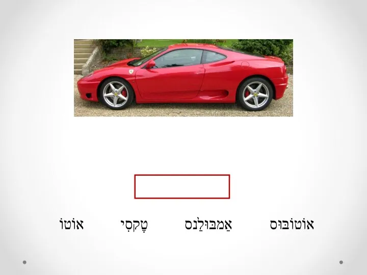 אוֹטוֹבּוּס אַמבּוּלַנס טֶקסִי אוֹטוֹ