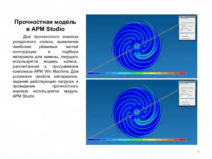 Прочностная модель в APM Studio Для прочностного анализа укладочного колеса, выявления наиболее