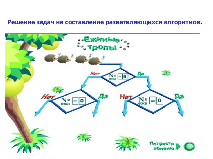 Решение задач на составление разветвляющихся алгоритмов.