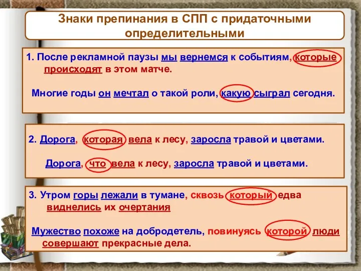 Знаки препинания в СПП с придаточными определительными