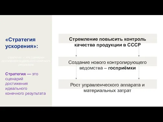 стратегия — это сценарий достижения идеального конечного результата Создание нового контролирующего ведомства