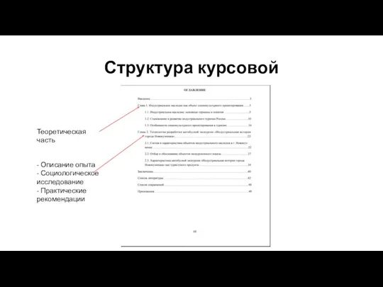 Структура курсовой Теоретическая часть - Описание опыта - Социологическое исследование - Практические рекомендации