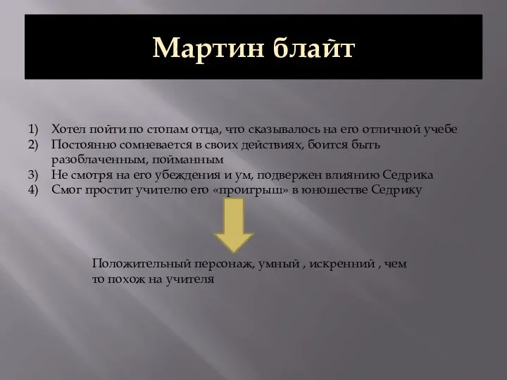 Мартин блайт Хотел пойти по стопам отца, что сказывалось на его отличной