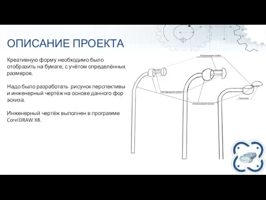 ОПИСАНИЕ ПРОЕКТА Креативную форму необходимо было отобразить на бумаге, с учётом определённых