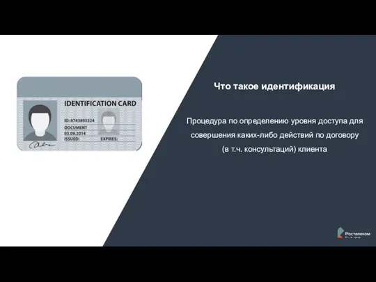 Что такое идентификация Процедура по определению уровня доступа для совершения каких-либо действий