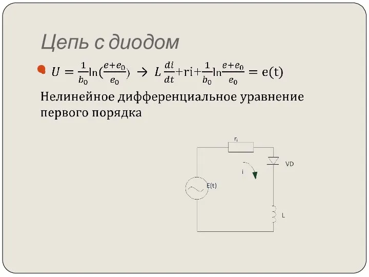 Цепь с диодом