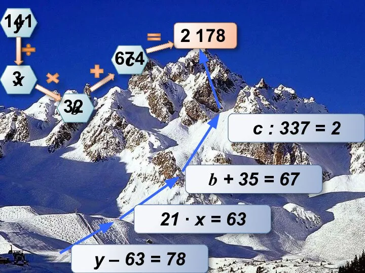 у – 63 = 78 21 ∙ х = 63 b +